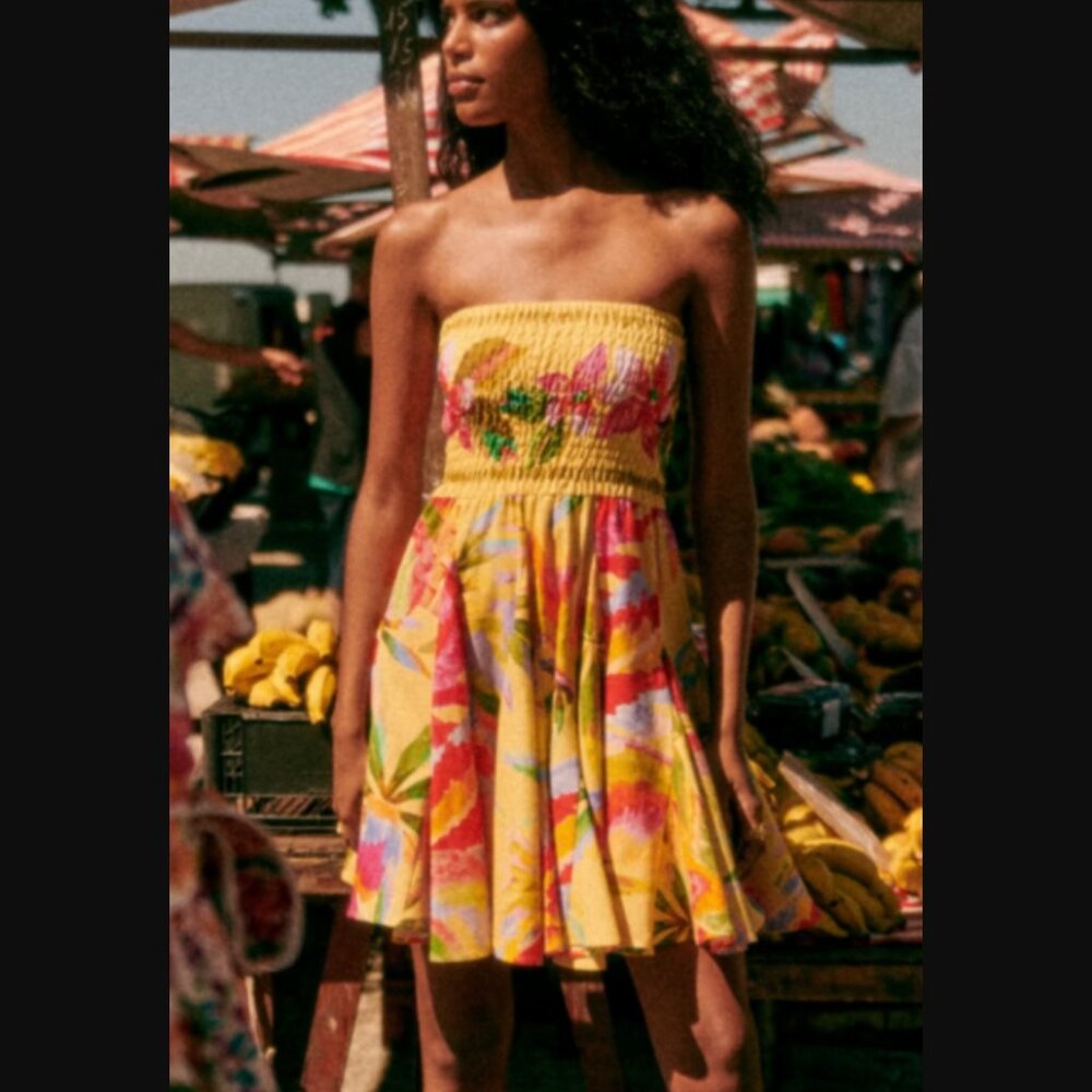 Sézane x Farm Rio RARE Olinda Dress in Summer Forest Size 40/US 8